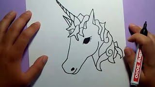 Como dibujar un unicornio paso a paso  How to draw a unicorn [upl. by Neehsas]