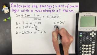 Energy from Wavelength Electromagnetic Radiation Calculation [upl. by Kimball]