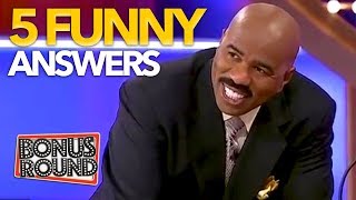 5 FUNNIEST ANSWERS On Family Feud USA Bonus Round [upl. by Anilac]