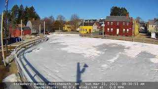 Ice Rink Melting at Strawbery Banke New Hampshire [upl. by Nata]