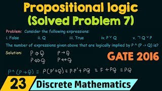 Propositional Logic Solved Problem 7 [upl. by Schmidt]