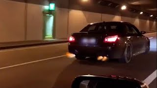 BMW M5 E60 V10 Supercharger 360kmh Autobahn amp Tunnel SOUND [upl. by Annaicul496]