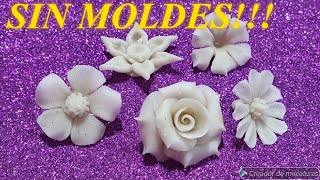 COMO HACER FLORES CON PORCELANA FRIA SIN MOLDES [upl. by Tala467]