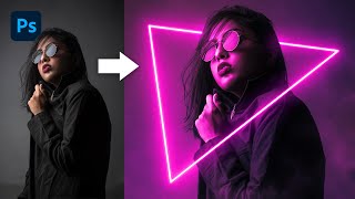 Neon Light Effect Photoshop Tutorial [upl. by Nevil]