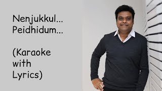 Nenjukkul Peidhidum  Karaoke  With Lyrics  Varanam Ayiram  Harris Jayaraj  HighQuality  Surya [upl. by Ahsikel]