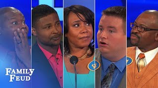 ALLTIME GREATEST MOMENTS in Family Feud history  Part 7  TOP 5 “Good answer Wait WHAT” [upl. by Dimitris381]