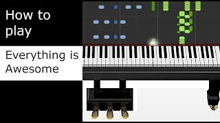 Lego movie  Everything is Awesome  Saloon Version piano tutorial  Synthesia [upl. by Goraud]