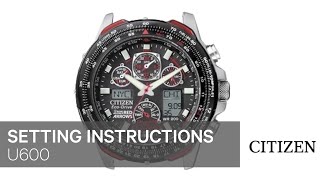 Citizen Watch Setting Instruction — U600 [upl. by Nnaitsirk10]