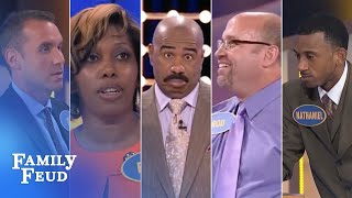 ALLTIME GREATEST MOMENTS in Family Feud history  Part 1  The Top 5 CRAZIEST answers EVER [upl. by Cykana]