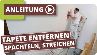 Vliestapete entfernen Wand glatt spachteln amp streichen [upl. by Aissyla22]