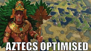 Civ 6  I Optimised The Aztec Empire PERFECTLY 1 Deity Aztec Civilization VI [upl. by Airdnaxila984]