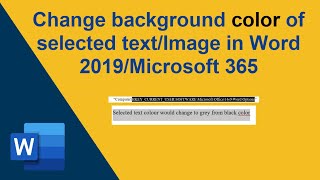 How to change color of selected text in Microsoft word [upl. by Eihtur]