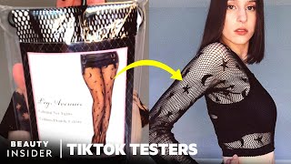 How To DIY A Crop Top With Tights  TikTok Testers [upl. by Lenoj]