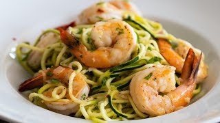 Shrimp Scampi With Zucchini Noodles Spiralizer Recipe Featuring Zoodles [upl. by Hako]