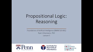 Lecture 5 Propositional Logic  Reasoning [upl. by Eilliw]