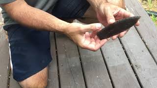 Obsidian Knife Blade Cutting [upl. by Ymmit]