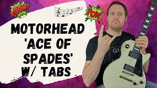 Motorhead Ace of Spades Guitar Lesson  Tutorial [upl. by Frayda]