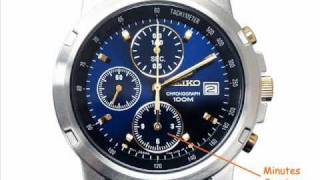 Simple Chronograph Operation Instructions Seiko SNDB05 [upl. by Nilre]