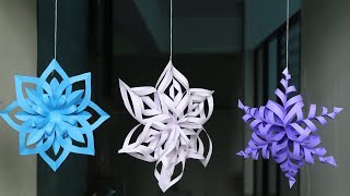 DIY 3D Snowflake Making Tutorial  DIY Crafts [upl. by Medina]