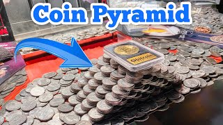 COIN PYRAMID Inside The High Limit Coin Pusher Jackpot ASMR [upl. by Marcel]