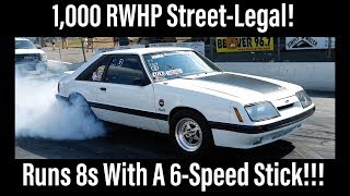 1000 RWHP StreetLegal Twin Turbo 8Second 6Speed Foxbody Mustang GT [upl. by Anasiul789]