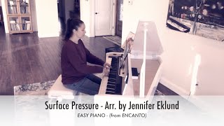 Surface Pressure from ENCANTO  Easy Piano Sheet Music [upl. by Hakilam601]