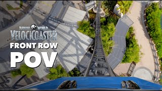 Front Row POV Jurassic World VelociCoaster  Islands of Adventure [upl. by Takakura]