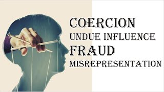 Coercion Undue Influence Fraud Misrepresentation  Indian Contract Act 1872  Law Guru [upl. by Gian180]