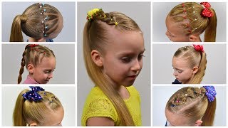 7 Easy Everyday Hairstyles ★ PIGTAILS amp ELASTICS Easy little girl hairstyles 24 LGH [upl. by Daas822]