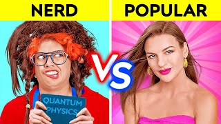 POPULAR VS NERD STUDENT FOR 24 HOURS How To Become Popular At School Comedy by 123 GO CHALLENGE [upl. by Annaeiluj300]