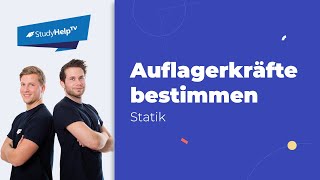 Auflagerkräfte bestimmen Technische Mechanik StudyHelp [upl. by Munson]