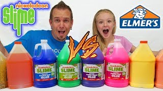 3 Colors of GIANT Glue Slime Challenge 3 Gallons Nickelodeon Glue vs 3 Gallons Elmers Glue [upl. by Aroon]