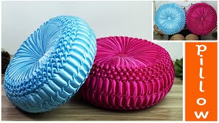 DIY Decorating ideas Smocked Pillow Cover design  Round pillow smocking Shape Cushion cover design [upl. by Leifeste]