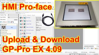 GPPro EX 409 Upload amp Download program Proface HMI by USB cable  P4 [upl. by Nnairret]