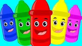 Five Little Crayons  Learn Colors  Nursery Rhymes  Kids Songs  Crayon Colors Song [upl. by Daisy]