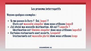 Les pronoms et adjectifs interrogatifs [upl. by Enialehs]