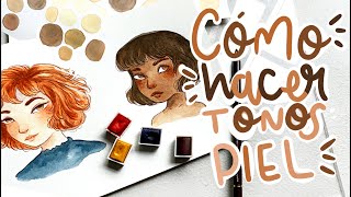 Â¿CÃ“MO HACER TONOS PIEL ðŸ§¡ CON 3 COLORES âœ¨ ACUARELA [upl. by Elane763]