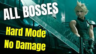 All Bosses No Damage Hard Mode  Final Fantasy VII Remake [upl. by Araminta]