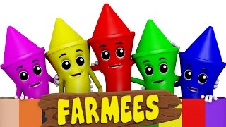 Crayons Colors Song  Learn Colors  Nursery Rhymes  Kids Songs by Farmees [upl. by Kenlee]