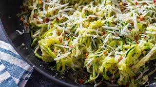 Garlic Parmesan Zoodles 4 Ingredient 10 min [upl. by Meer]