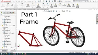 Solidworks Tutorial  How to Make a Bicycle Design Part 1  Frame [upl. by Lucas]