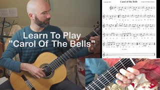 Carol Of The Bells Guitar Tutorial [upl. by Eisenstark717]