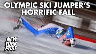 Ski jumper DanielAndre Tande crash  New York Post Sports [upl. by Slater]