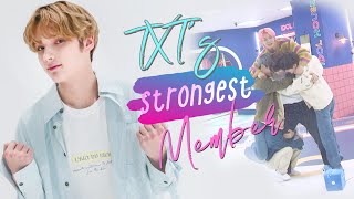 Hueningkai being the STRONGEST member in TXT [upl. by Ahsetal352]