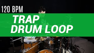 Trap drum loop 120 BPM  The Hybrid Drummer [upl. by Adnar]