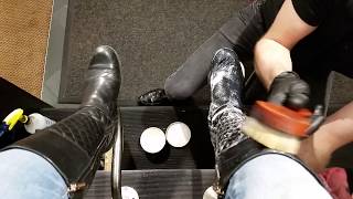 KNEE HIGH BOOTS VS Saddle Soap ASMR SHOE SHINE [upl. by Subak]