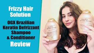 OGX Brazilian Keratin Defrizzant Shampoo amp Conditioner Review [upl. by Hailahk]