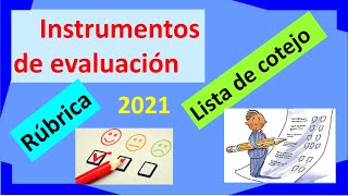 ELABORACION DE INSTRUMENTOS DE EVALUACIÓN LISTA DE COTEJO  RÚBRICA [upl. by Fausta]