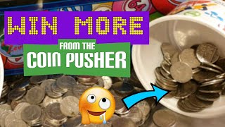 WIN ON THE COIN PUSHER  10p 2p and quarter COIN PUSHER Winning tips and Jackpots [upl. by Enaujed680]