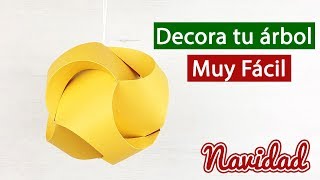 Esfera de Navidad de papel fácil de hacer  DIY navideño [upl. by Aiksas]